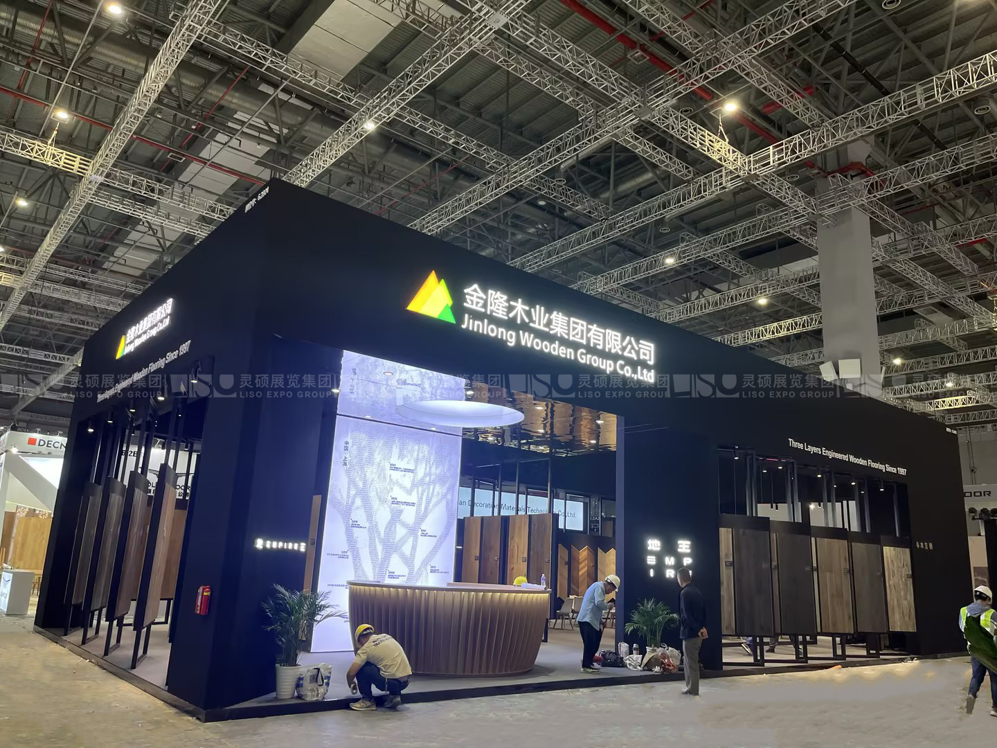 地面材料展展臺設計搭建案例-金隆木業
